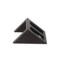 Black punk-style plastic pistol display stand for collectible airsoft pistols and models.
