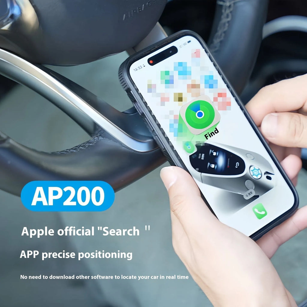 Black car GPS locator with magnetic base for cigarette lighter connection in vehicle