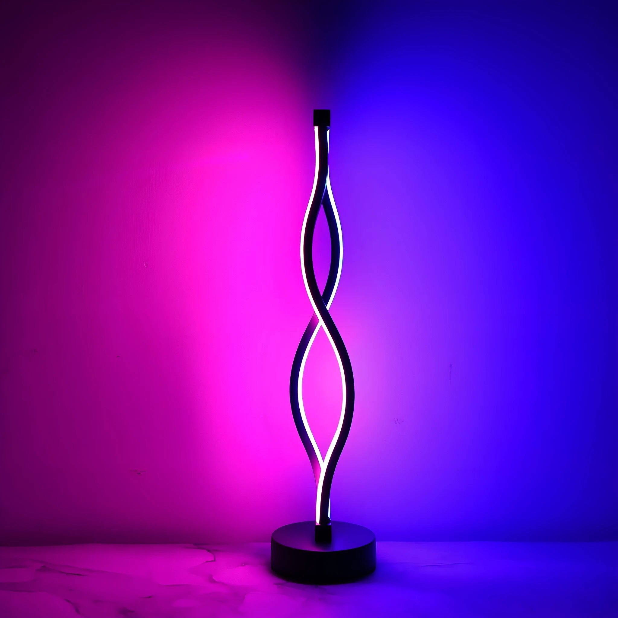 Black aluminium desk lamp with three-colour dimming button and touch control