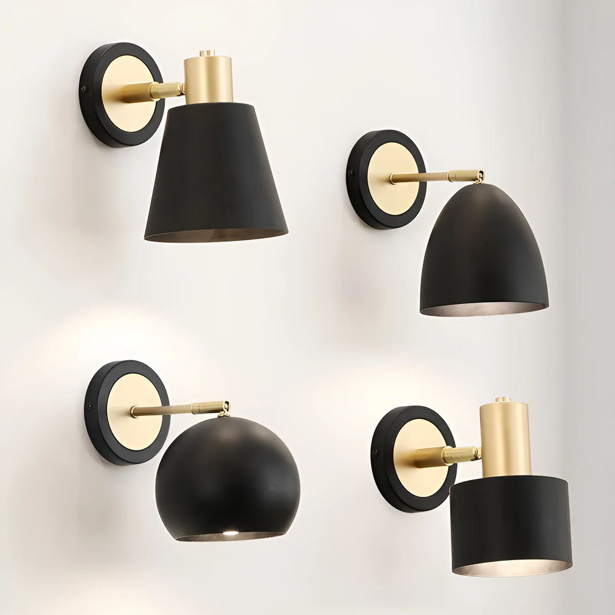 Nordic style iron wall lamp with adjustable arm in bedside setting