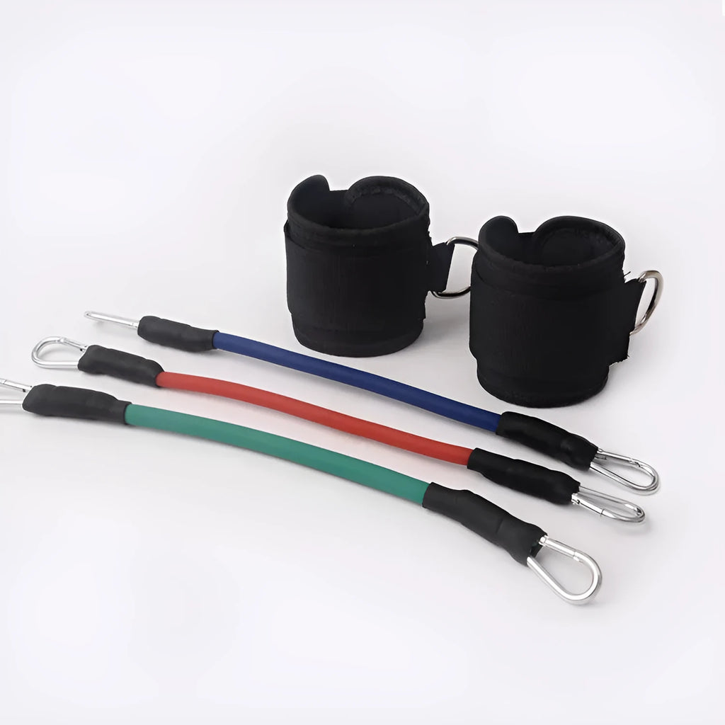 Black taekwondo leg training pull rope set for explosive force development