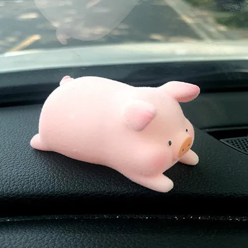 Colourful resin cartoon pig car ornament for dashboard decoration