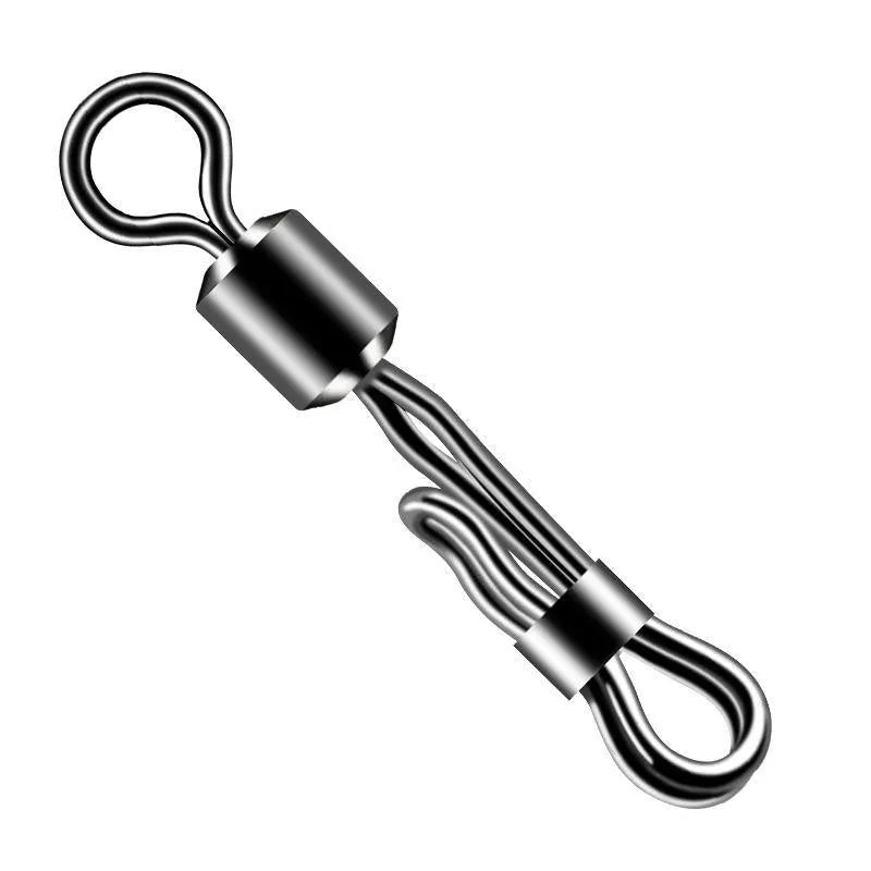 Brass quick change barrel swivel bearing for fishing tackle with 8-word ring