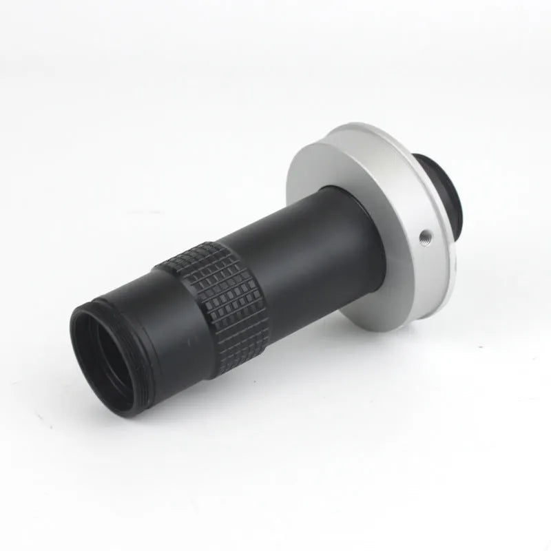 Black aluminium industrial camera monocular lens with 130x magnification