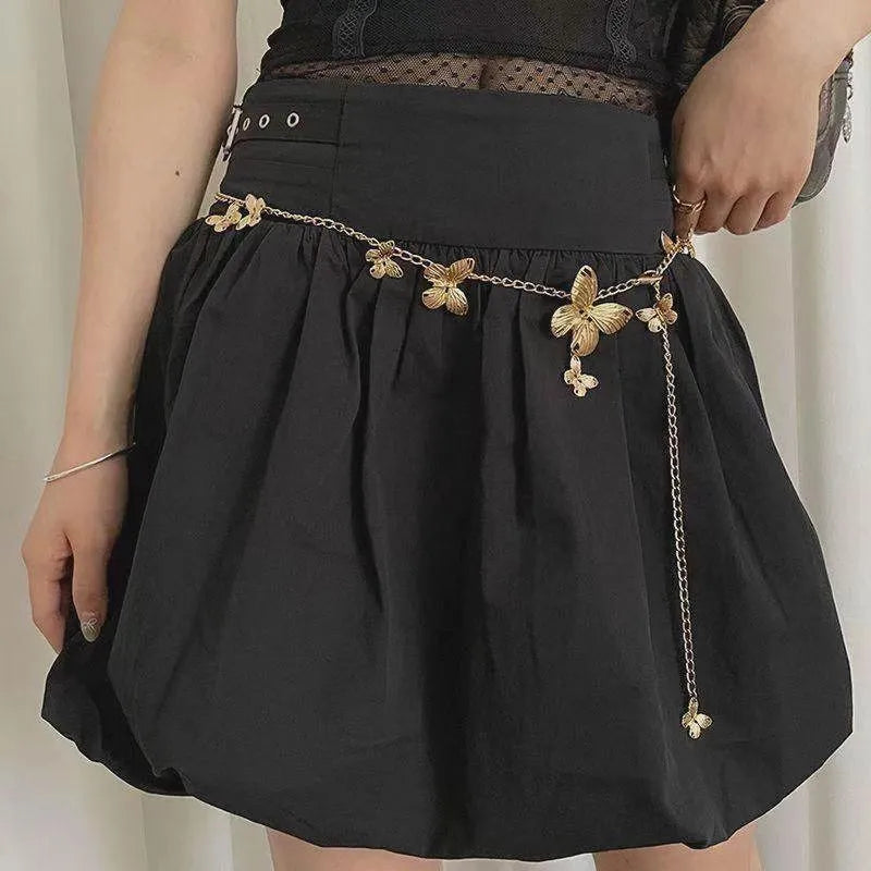 Butterfly design waist chain in gold or silver colour with 104cm length