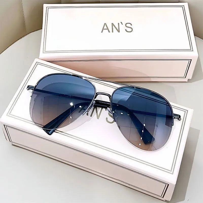 Metal aviator sunglasses with UV protection resin lenses in various colour options.