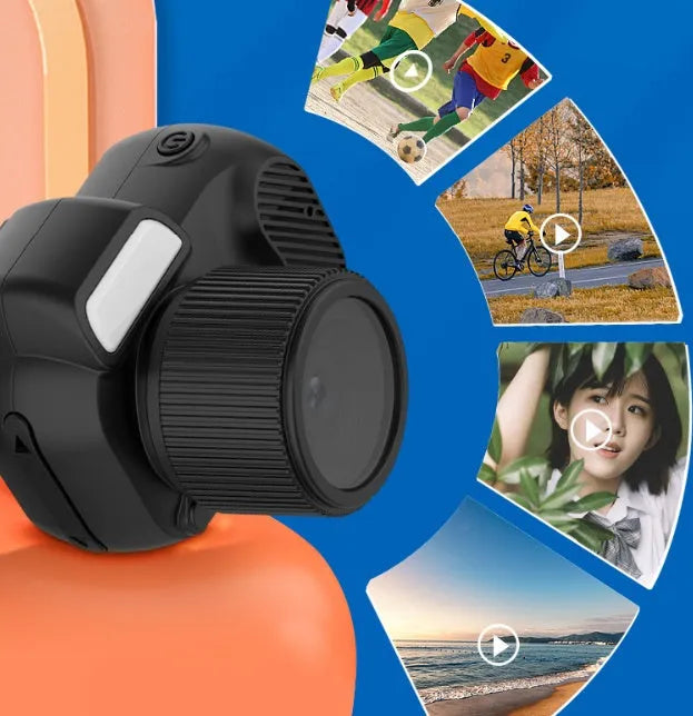 Black Y3000 HD outdoor sports camera with small screen, compact size for student travel and video recording.