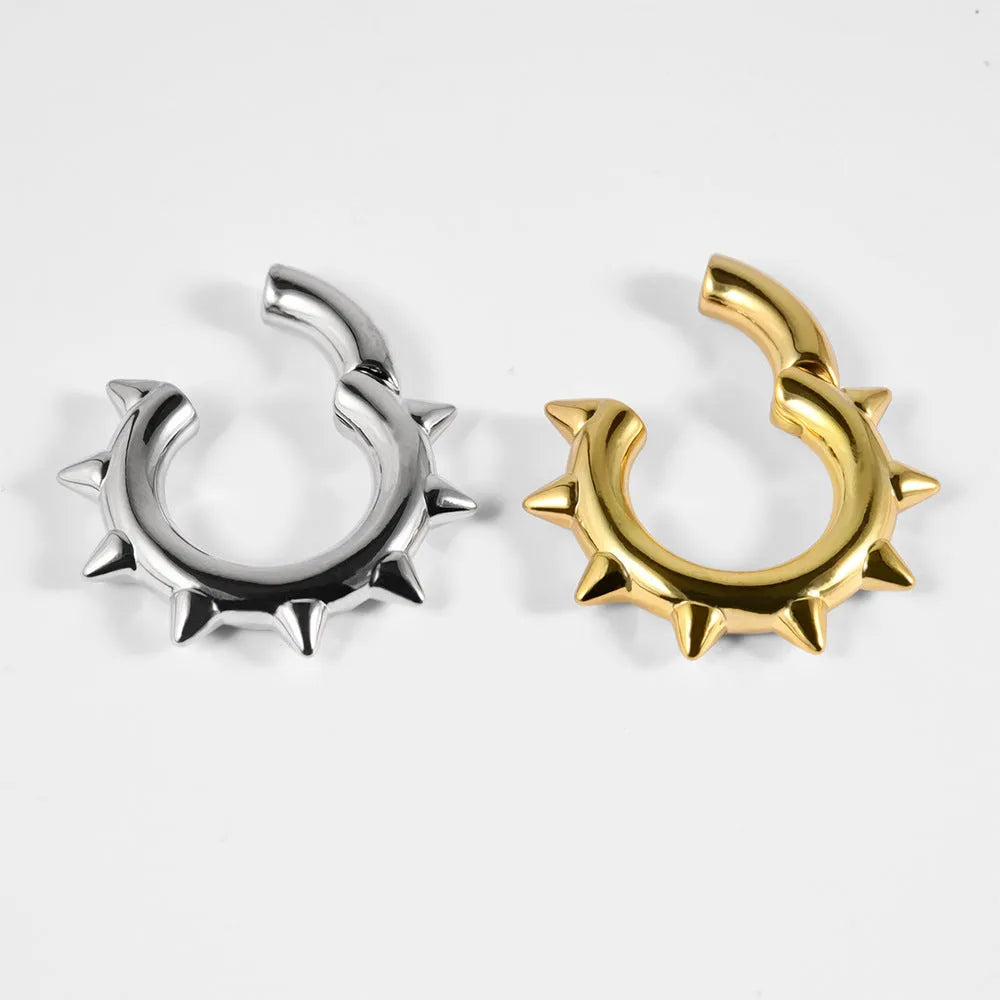 Copper cone round ear extenders with magnetic backing in geometric shape
