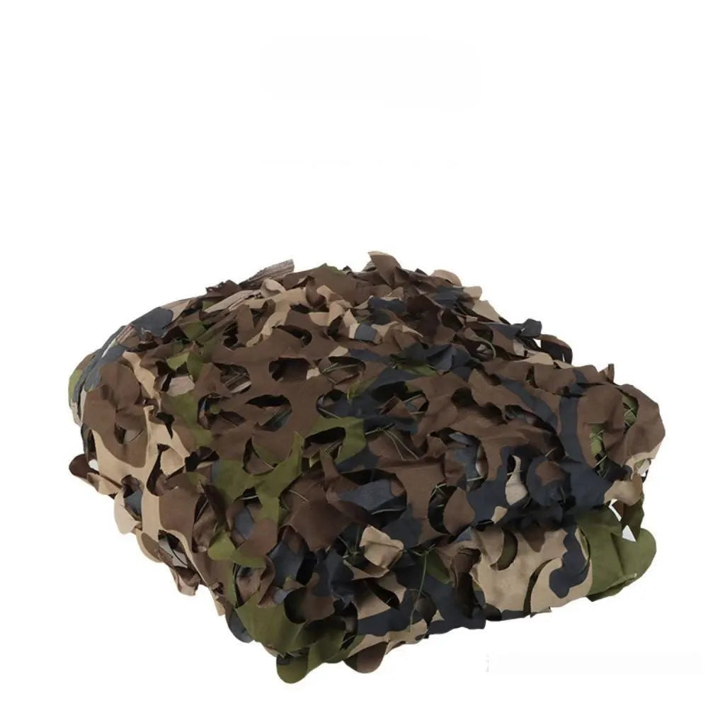 Green camouflage cover net set showing multiple pattern options for different environments