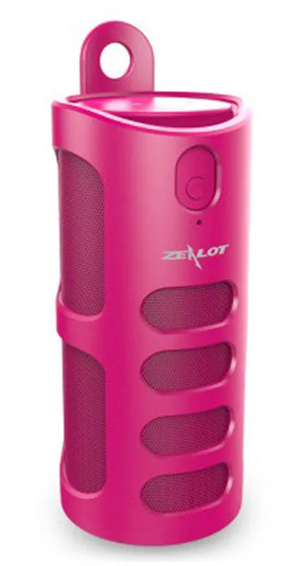 Compact wireless Bluetooth speaker in black, blue, or red with 4000mAh battery.