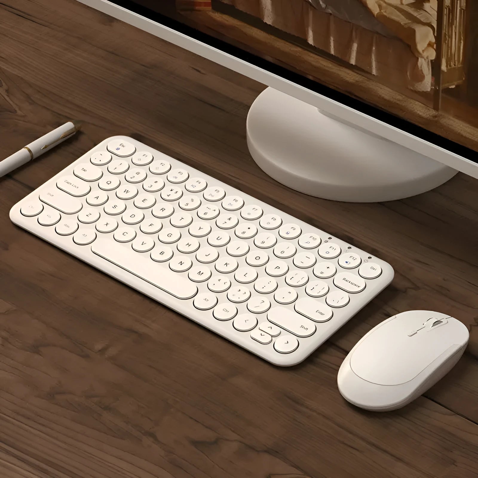 Ultra-thin wireless keyboard and mouse set with 1000DPI optical mouse and membrane keyboard