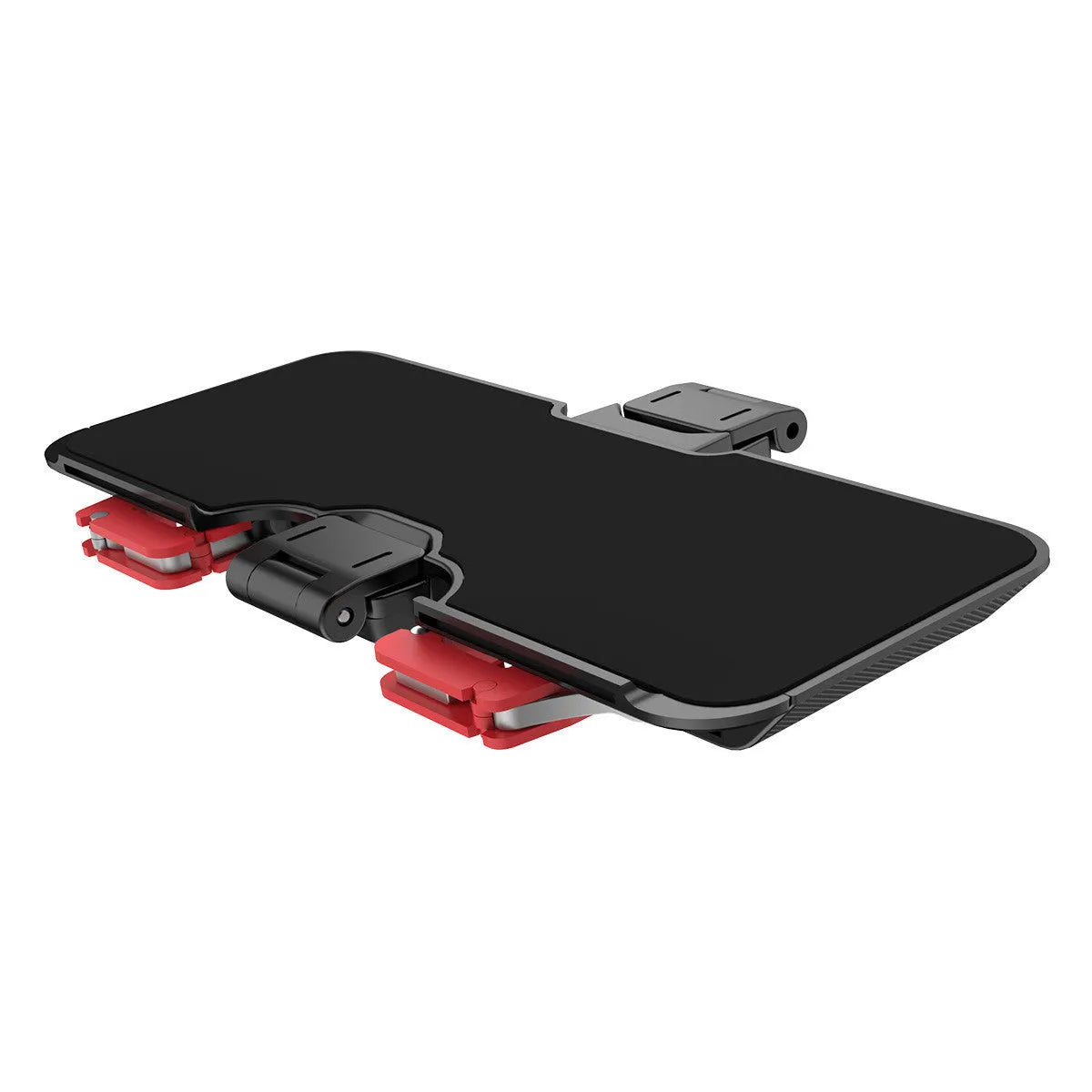 Black PG-9137 mobile phone gaming trigger bracket with adjustable metal trigger and telescopic clamping arm.