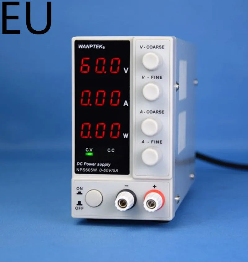 White S605W adjustable DC power supply unit for electronics repair with voltage and current dials