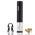 Automatic electric wine bottle opener with foil cutter in red, black, and white colour options.