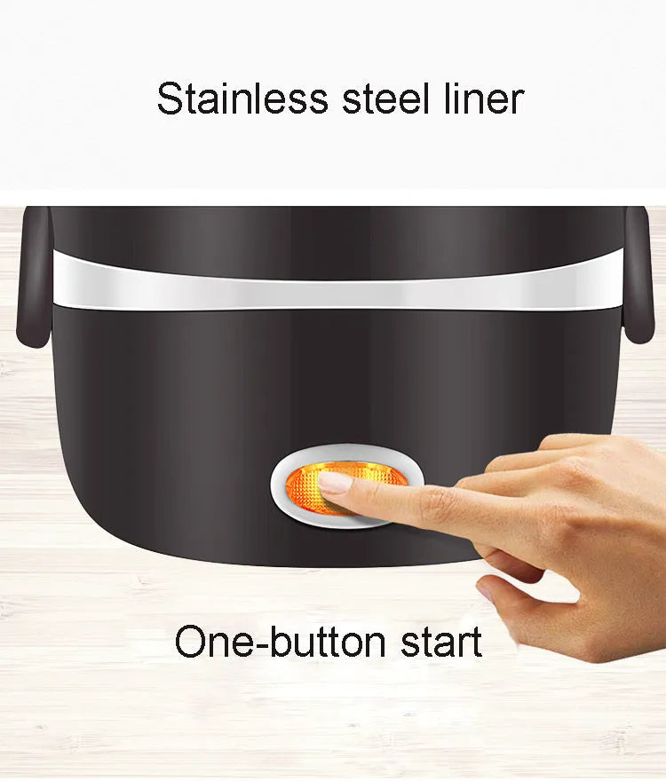 USB-powered electric lunch box food warmer showing 190mm cubic design