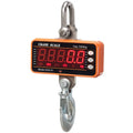Orange electronic crane scale with digital display for industrial weighing up to 500 kg