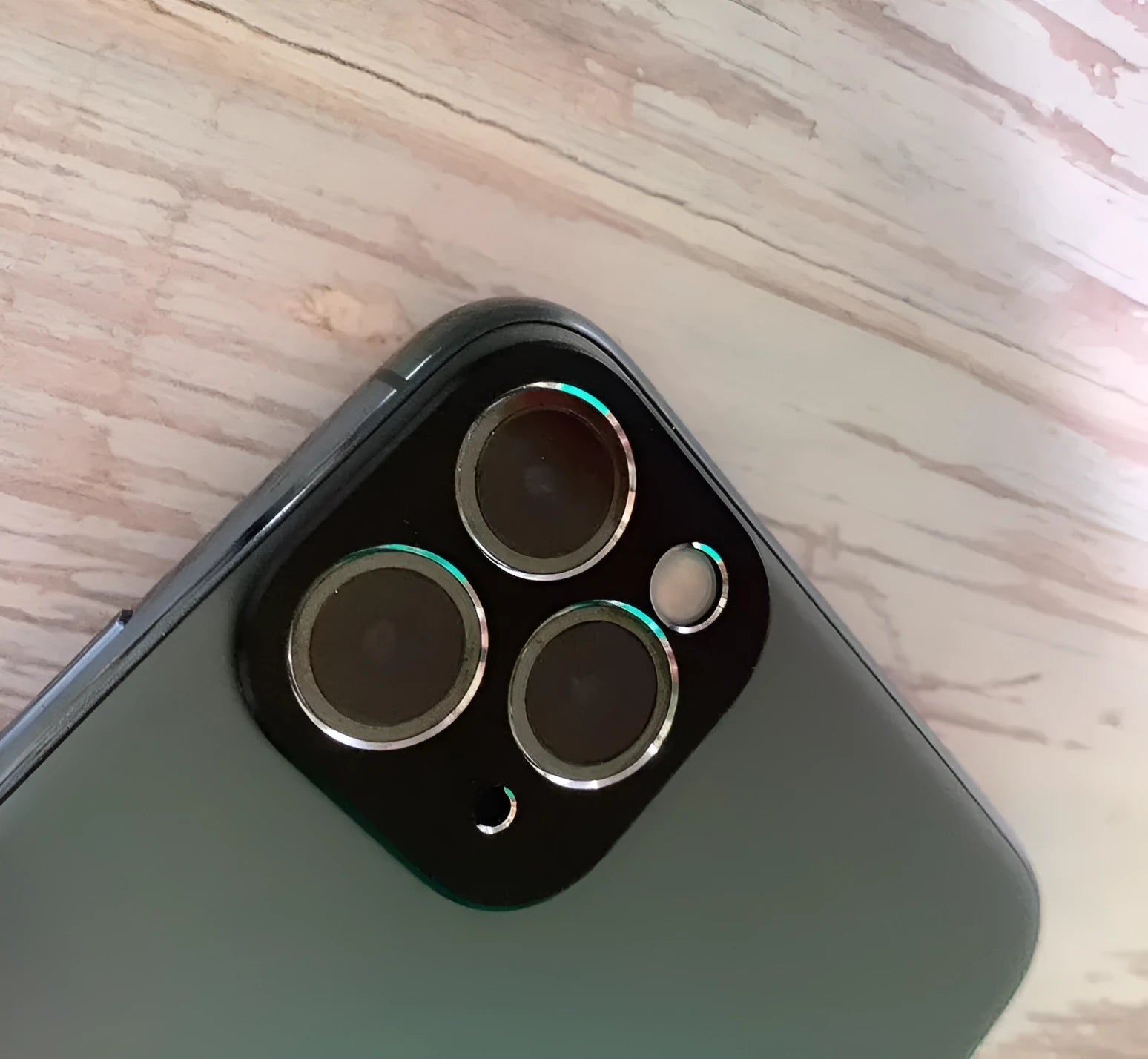Metal camera lens protection ring for Apple iPhone 11 and iPhone 11 Pro in various colours.
