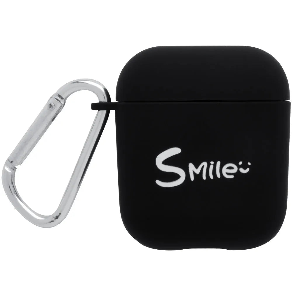 PC hard shell AirPods case cover with decorative pattern in black or pink colours