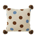 Blue cartoon animal decorative cushion pillow on a grey sofa with a removable cover.