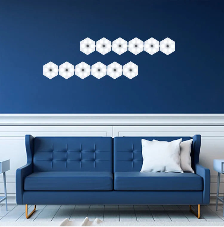 White wireless remote control patch light showing dimensions and LED configuration