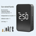 Compact wireless digital tyre inflator with LED display showing pressure reading