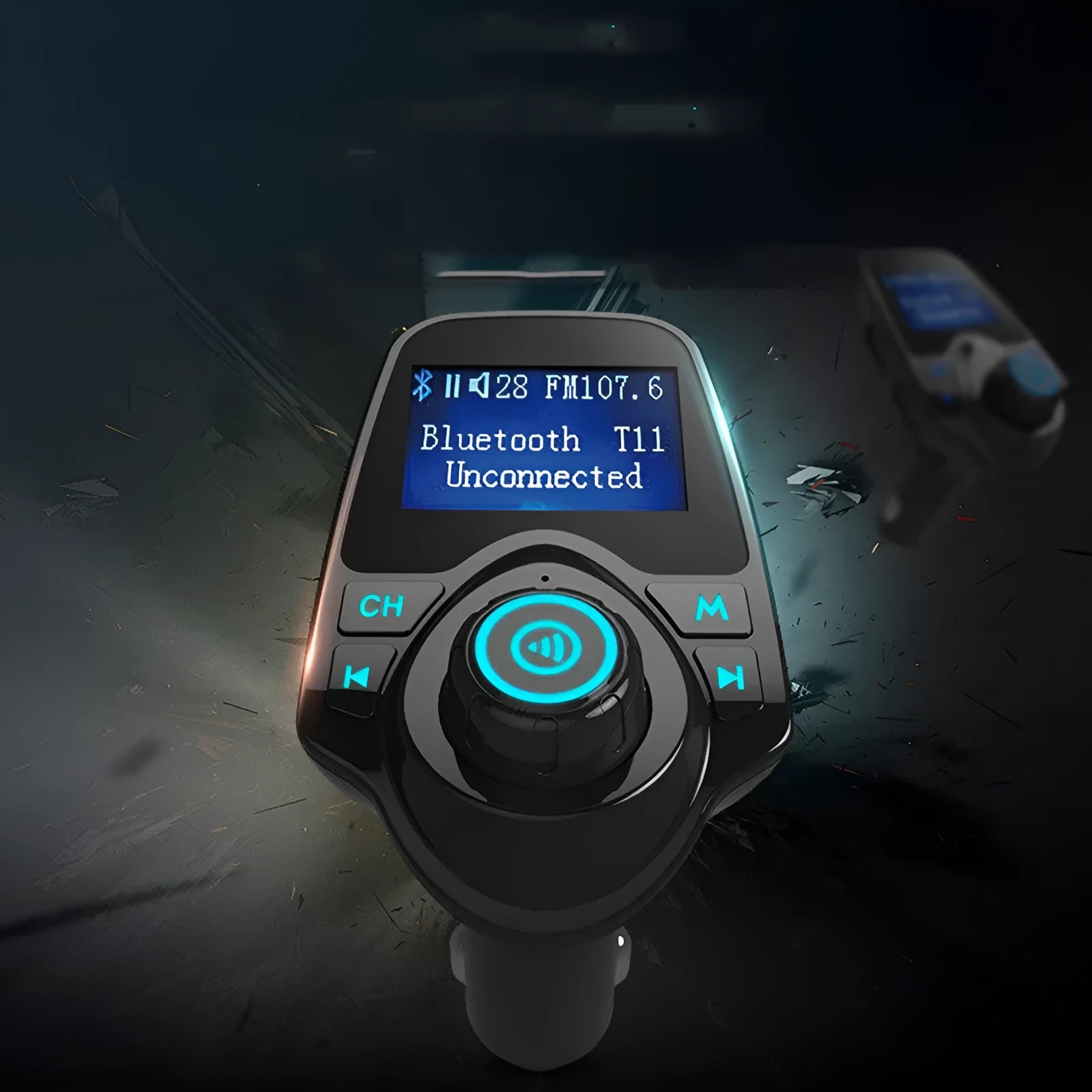 G7 black car Bluetooth FM transmitter hands-free kit with USB port and TF card slot