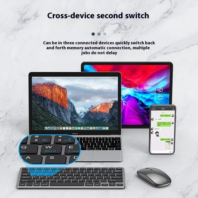 Ultra-thin wireless keyboard and mouse combo in black, gun colour, or silver with receiver and keyboard cover