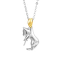 925 sterling silver clavicle chain necklace with cat charm pendant, fashion OL style jewellery