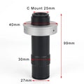 Black aluminium industrial camera monocular lens with 130x magnification