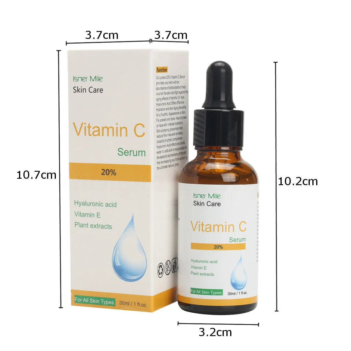 30ml bottle of undiluted Vitamin C skincare essence for brightening and moisturising.