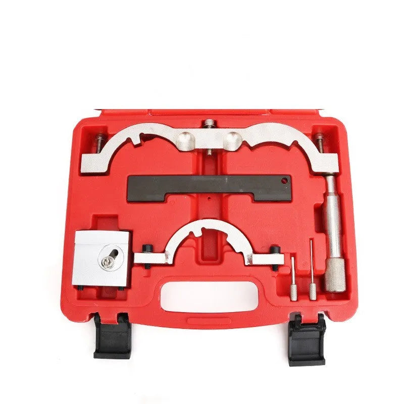Red 7-piece 1.4T LUJ engine timing tool kit in case for Opel repair