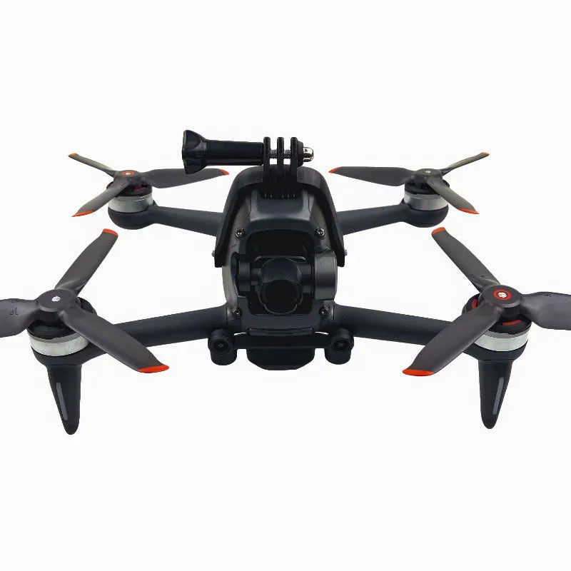 3D-printed hard plastic expansion bracket for FPV drone top camera mounting with protective sponge