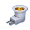 White E27 wall plug screw lamp holder with switch for AU EU or US sockets