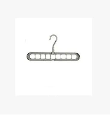 Plastic clothes hanger with 360-degree rotating hook in pink or green, measuring 33cm long