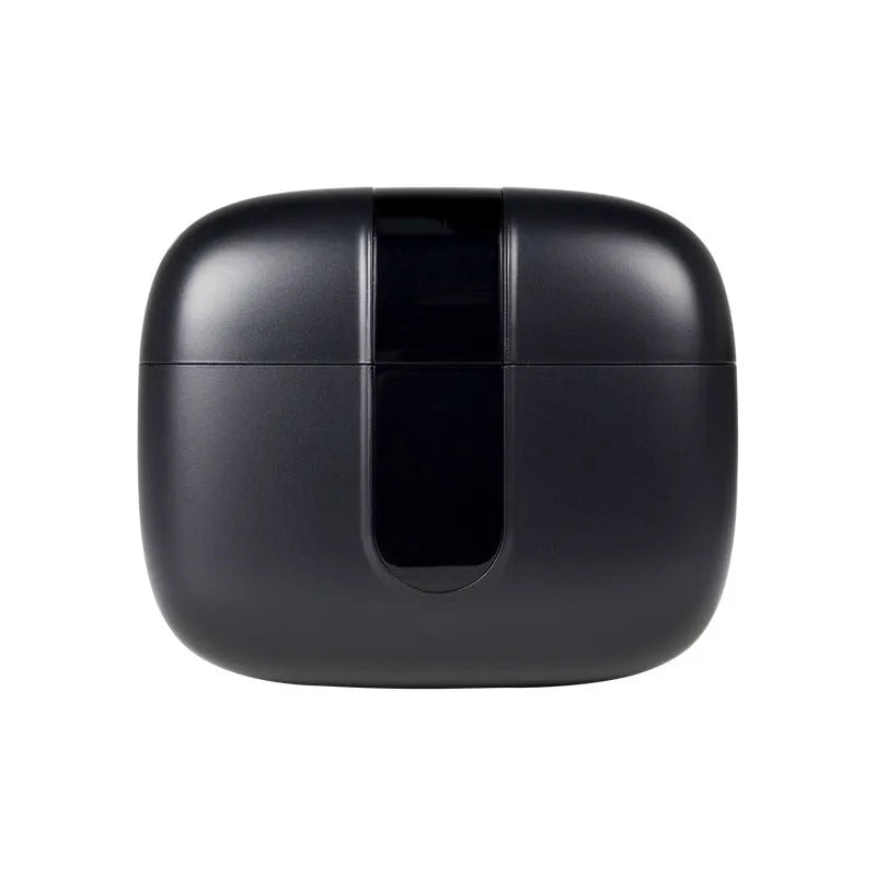 Jerry X08 wireless Bluetooth earbuds in charging case with digital display, in black colour.