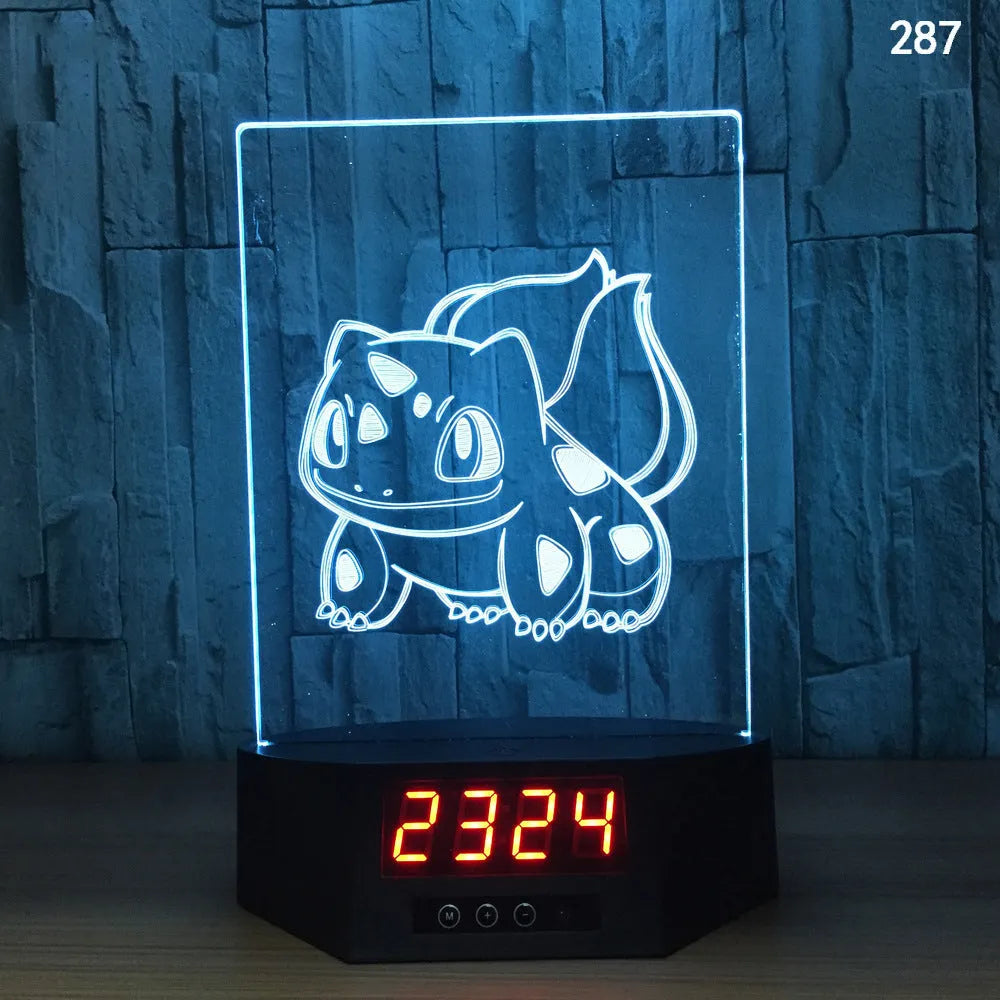 3D blue dolphin LED table night light with remote control on wooden surface