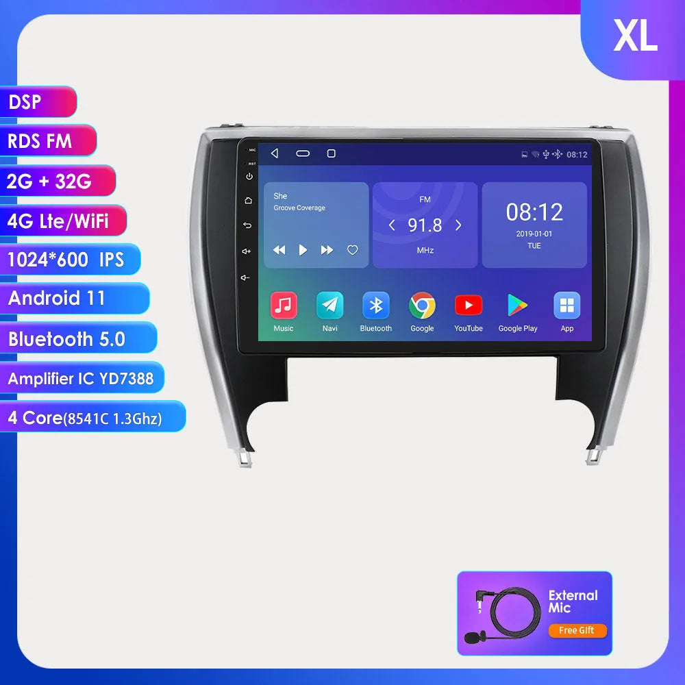 10-inch car navigation and MP5 system for Toyota Camry dashboard installation