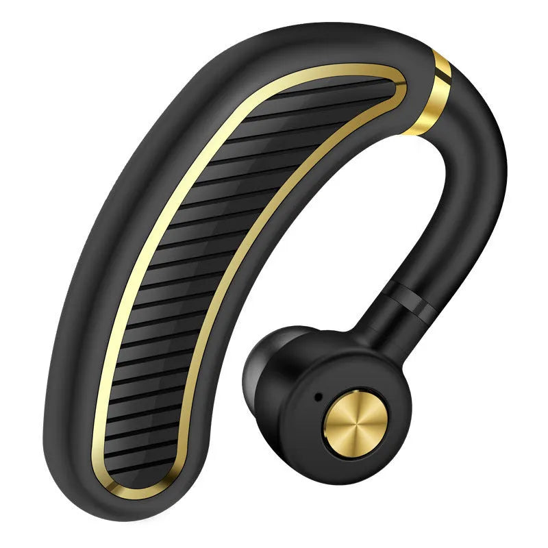 Sweatproof wireless earphones in Black Gold colour showing earpieces.