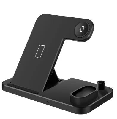 4-in-1 wireless charging station with adjustable stand for Apple Watch, iPhone, AirPods, and Apple Pencil
