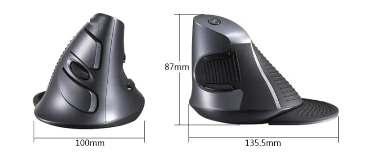 M618 wireless vertical ergonomic computer mouse in black or white with USB receiver