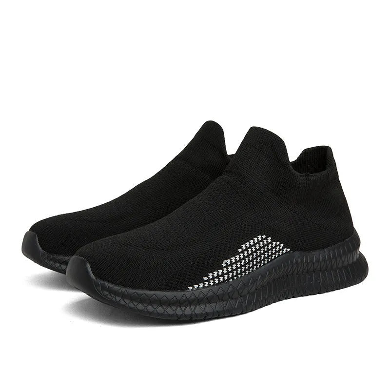 Popcorn Flyknit casual sneaker in low-top design with round toe, available in white, black, and blue colours