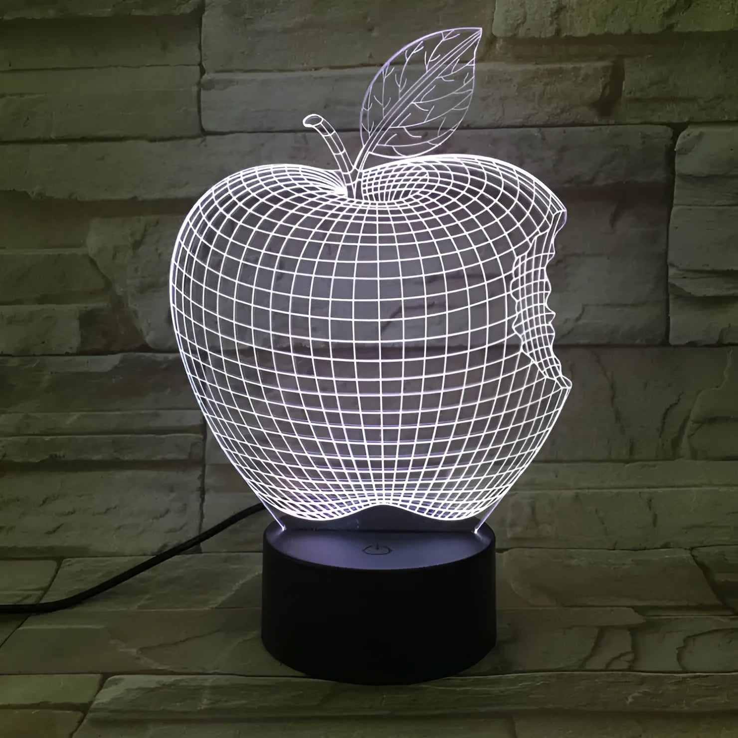 3D fruit shaped night light with colourful LED illumination and touch controls