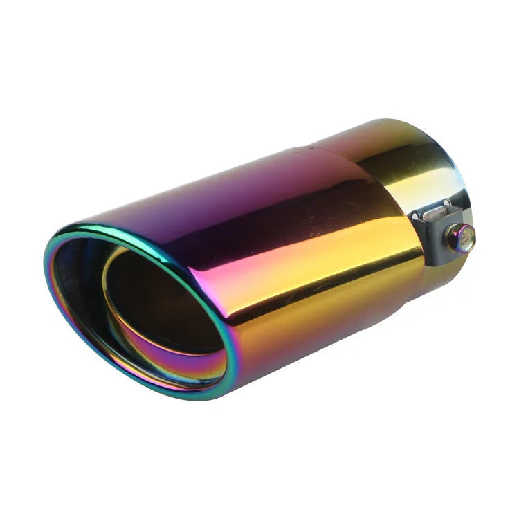 Stainless steel car exhaust tail pipe in straight and curved shapes with baked blue, silver, colourful finishes