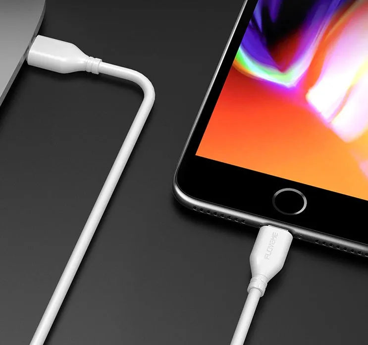 White USB-C to Lightning cable for ultra-fast iPhone charging and data transfer