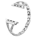 Diamond-studded stainless steel metal strap for Apple Watch in various colours