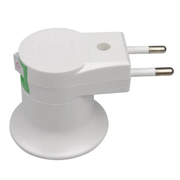 White E27 wall plug screw lamp holder with switch for AU EU or US sockets