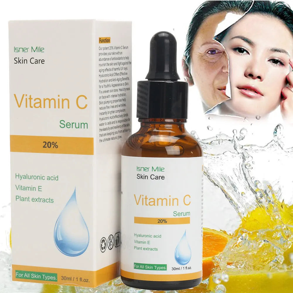 30ml bottle of undiluted Vitamin C skincare essence for brightening and moisturising.