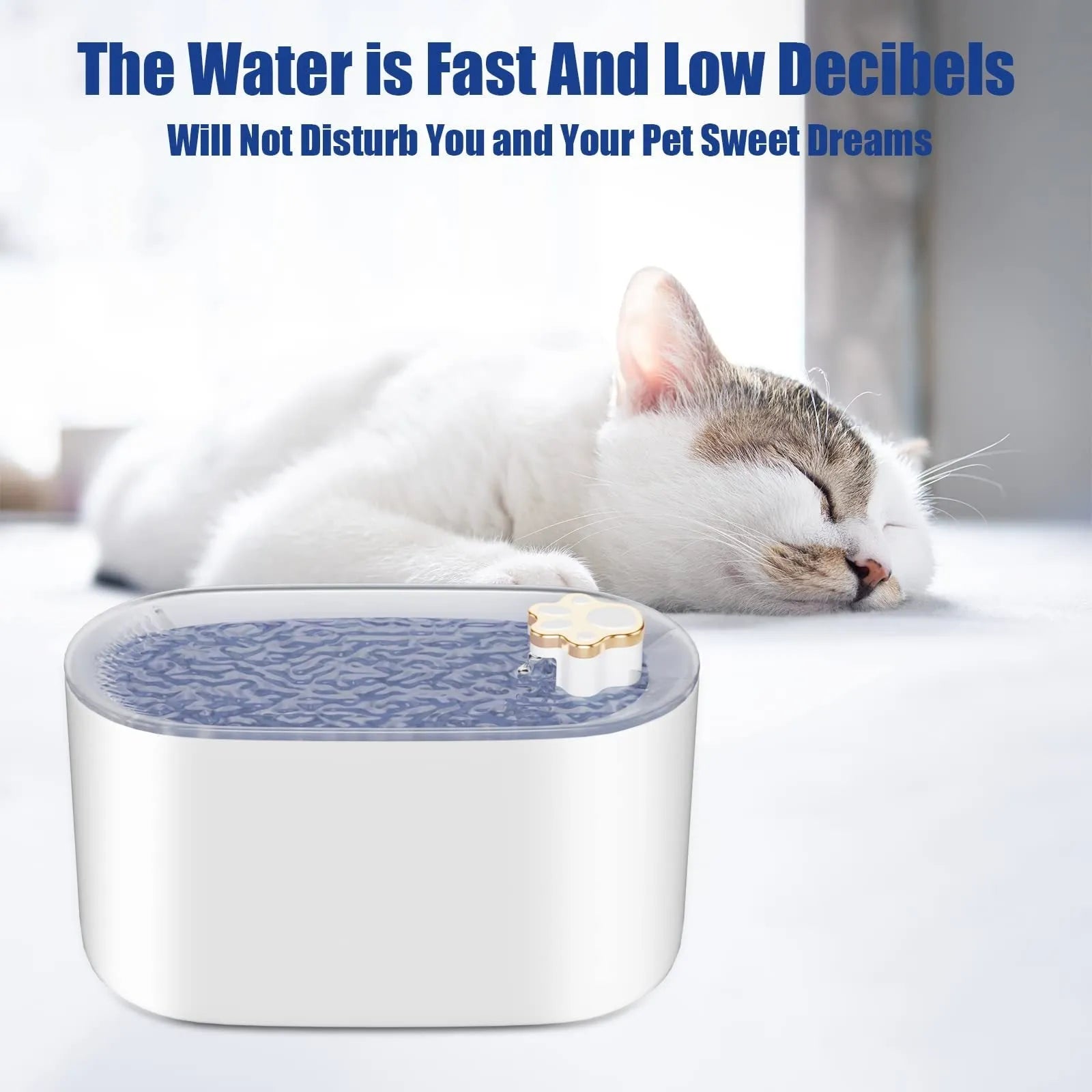 Berlin blue automatic pet water fountain with triple filtration system and 3L capacity
