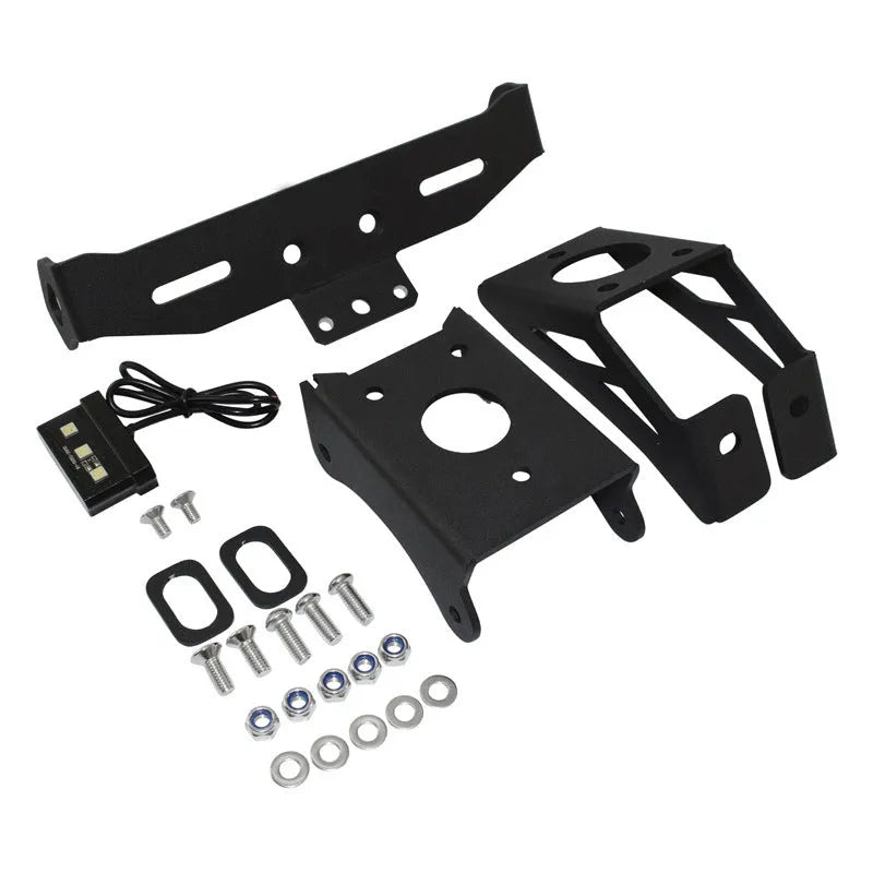 Black aluminium alloy Honda motorcycle rear license plate bracket with short tail design