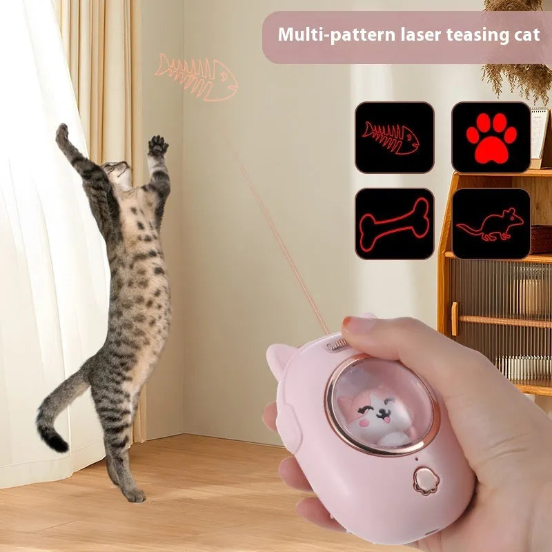 Pink and yellow pet comb laser toys for cat grooming and interactive play